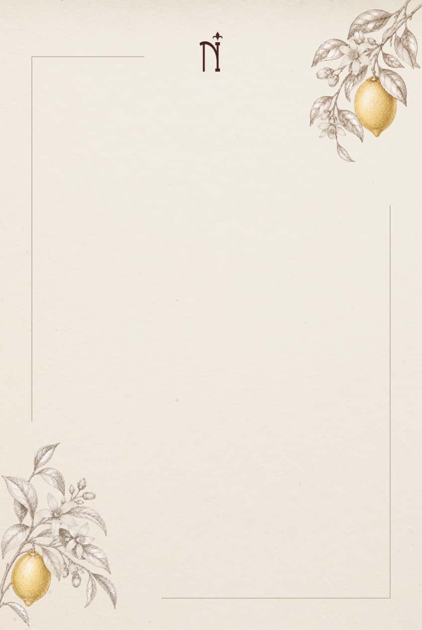 Drinks menu card